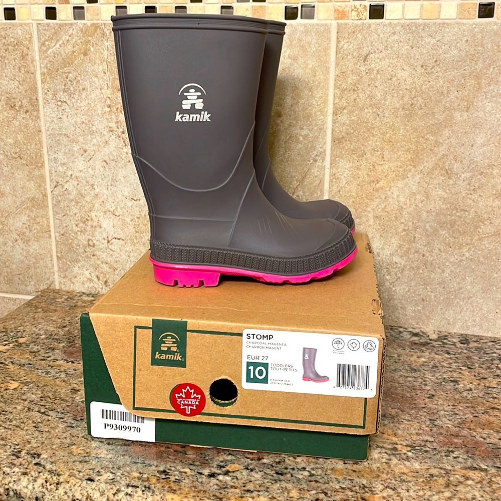 Kamik little girls rain boots